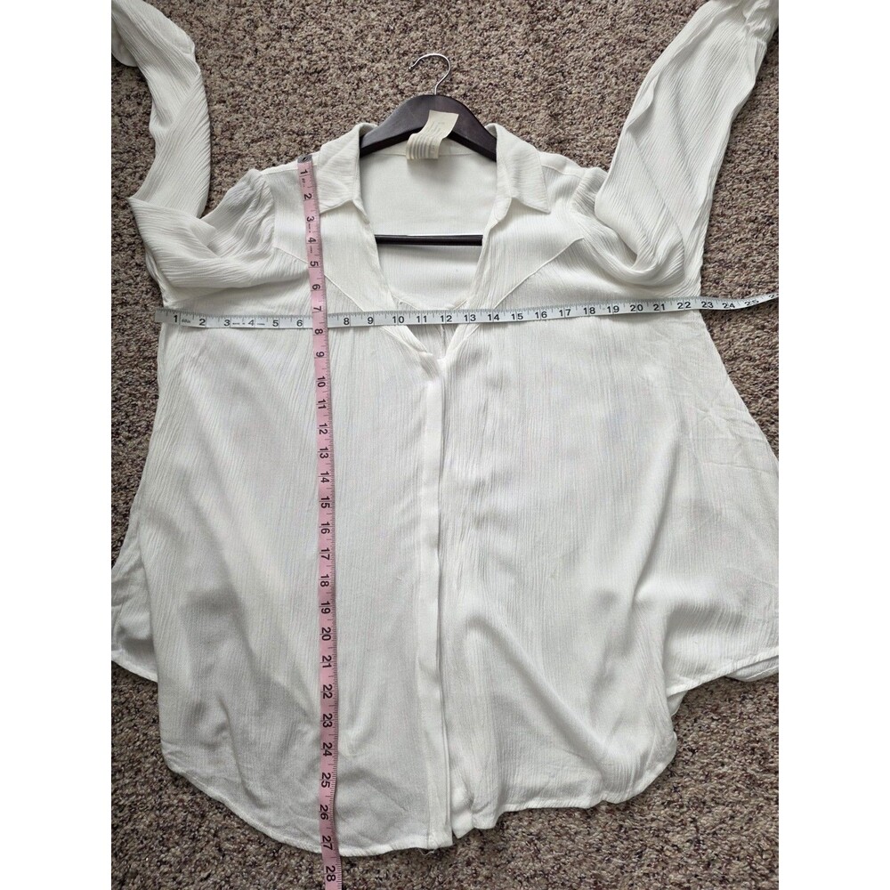 Free People Women's off white Texture cotton Boho Summer Beachy Milkmaid size M - Picture 4 of 6